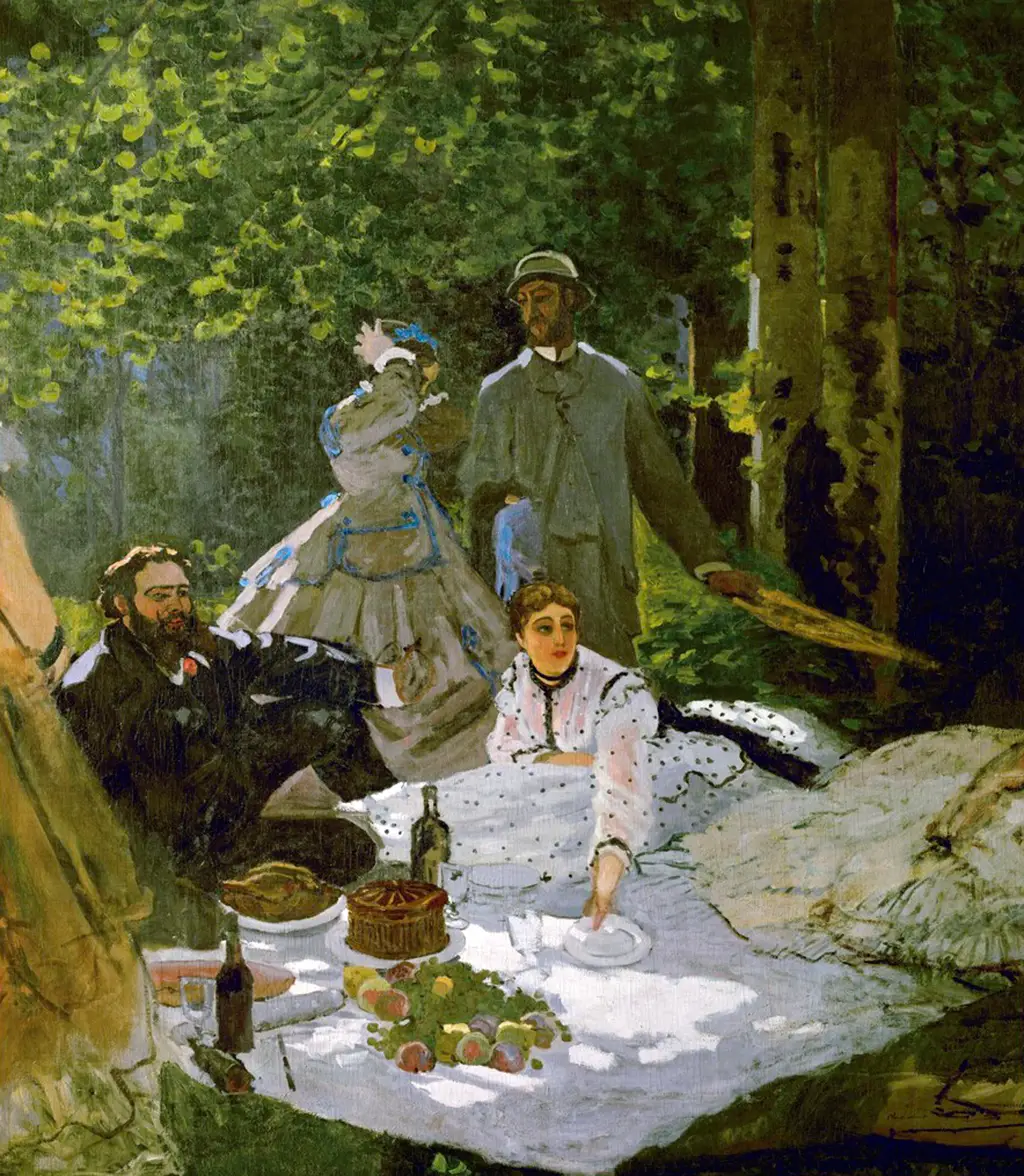 Luncheon on the Grass (Le Déjeuner sur l'herbe) in Detail Claude Monet